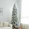 9ft. Pre-Lit Flocked Pine Pencil Artificial Christmas Tree, Warm White LED Lights